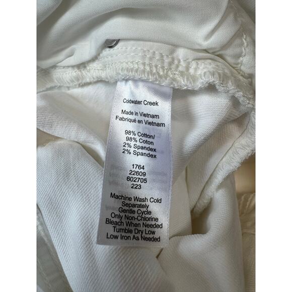 Coldwater Creek size women's 20W, slightly cropped, stretchy; White denim Jeans - Picture 7 of 10